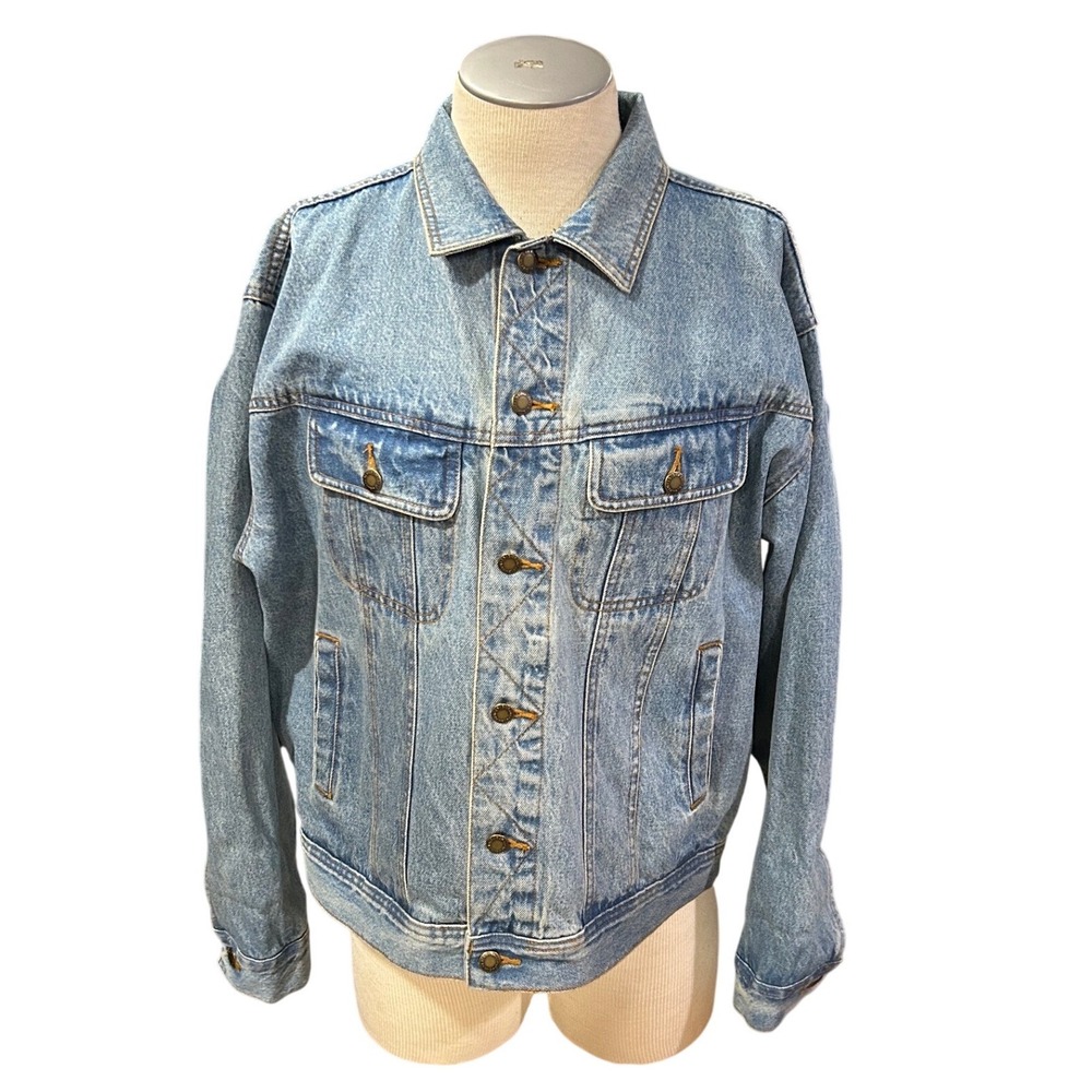 Wrangler Rugged Wear Mens Blue Denim Trucker Jacket Light Wash XL RJK30VI